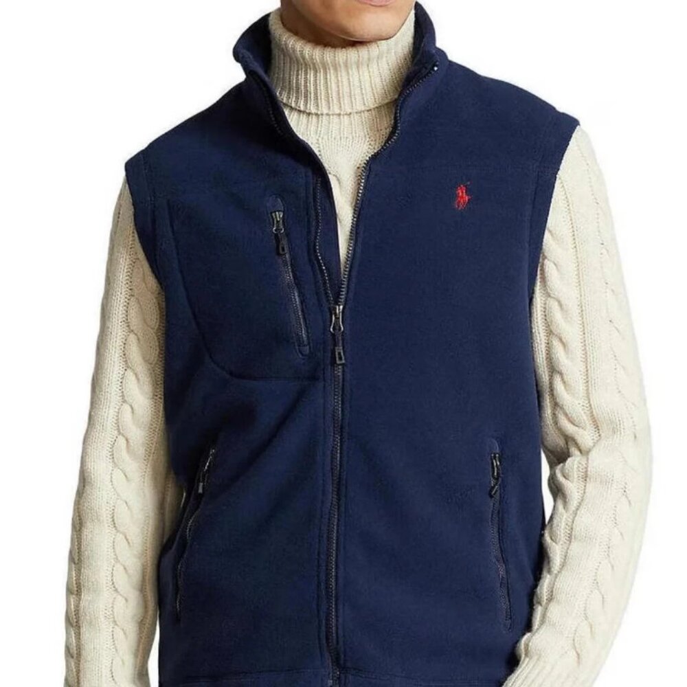 Polo Ralph Lauren Men's Performance Fleece Vest Navy Blue NWT $125 5XLT 5X 5LT